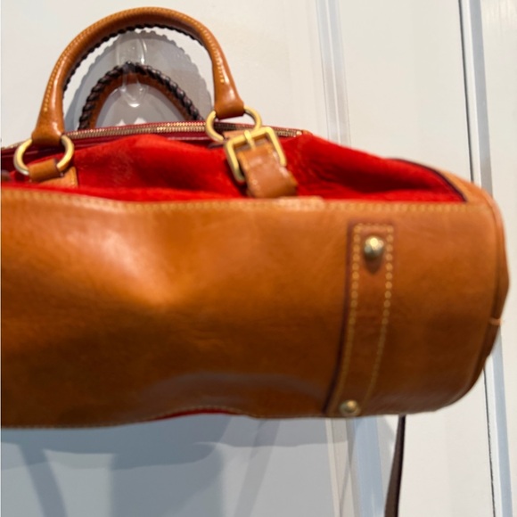 Rare Vintage Dooney & Bourke Red and Brown Satchel - Picture 11 of 14